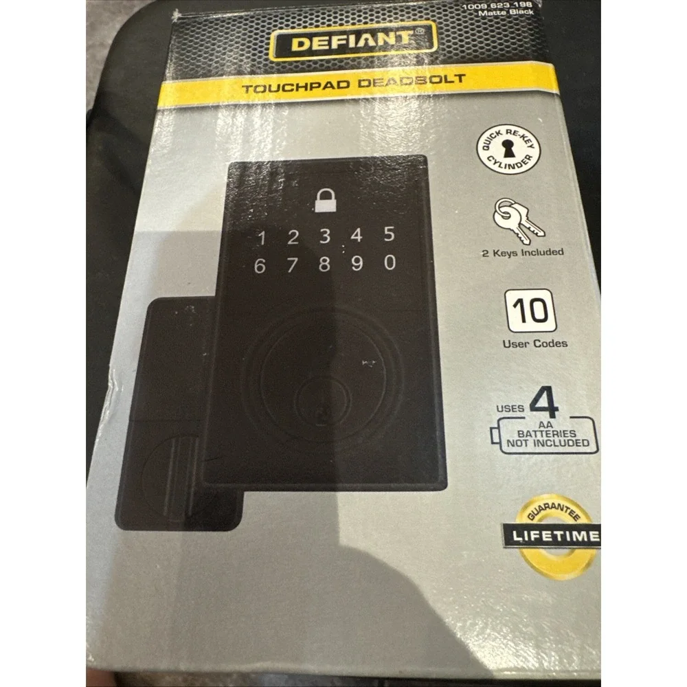 Defiant Matte Black Touchpad Door‎ Lock Deadbolt Easy Install